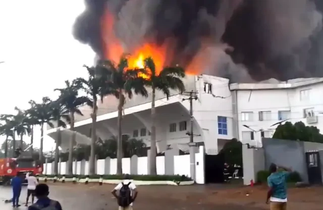 Picture of Fire guts Christ Embassy headquarters in Lagos